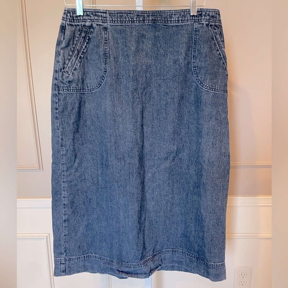 Christopher & Banks Vintage Y2K 90's denim jean midi maxi skirt 16 pockets